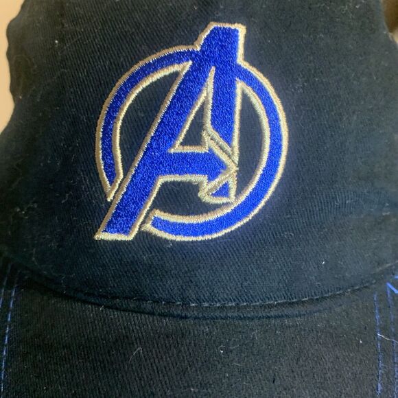 Avengers Youth Hat Cap Black with Blue A logo Strapback - Picture 2 of 7
